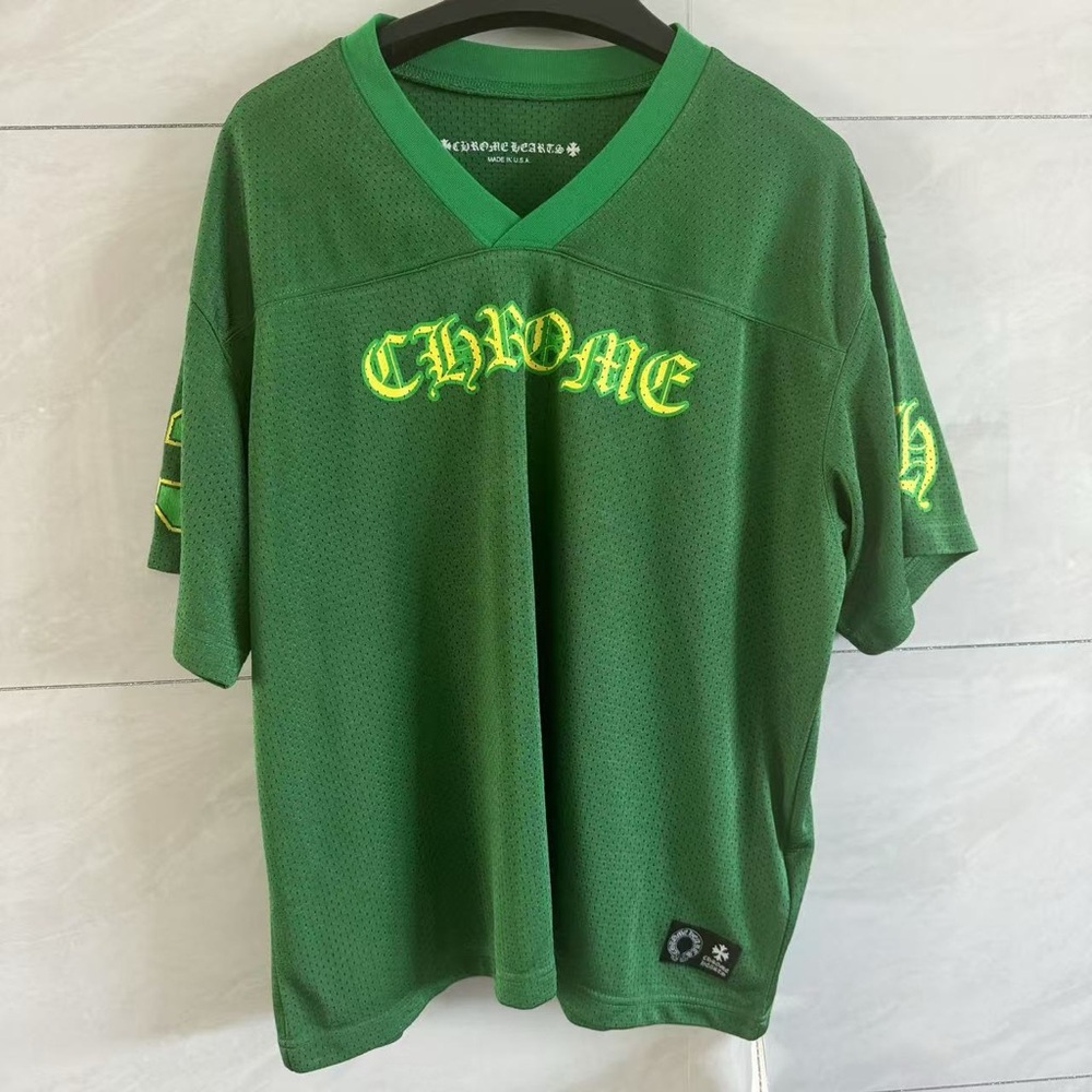 Chrome Hearts Mens Mesh Green Football Jersey